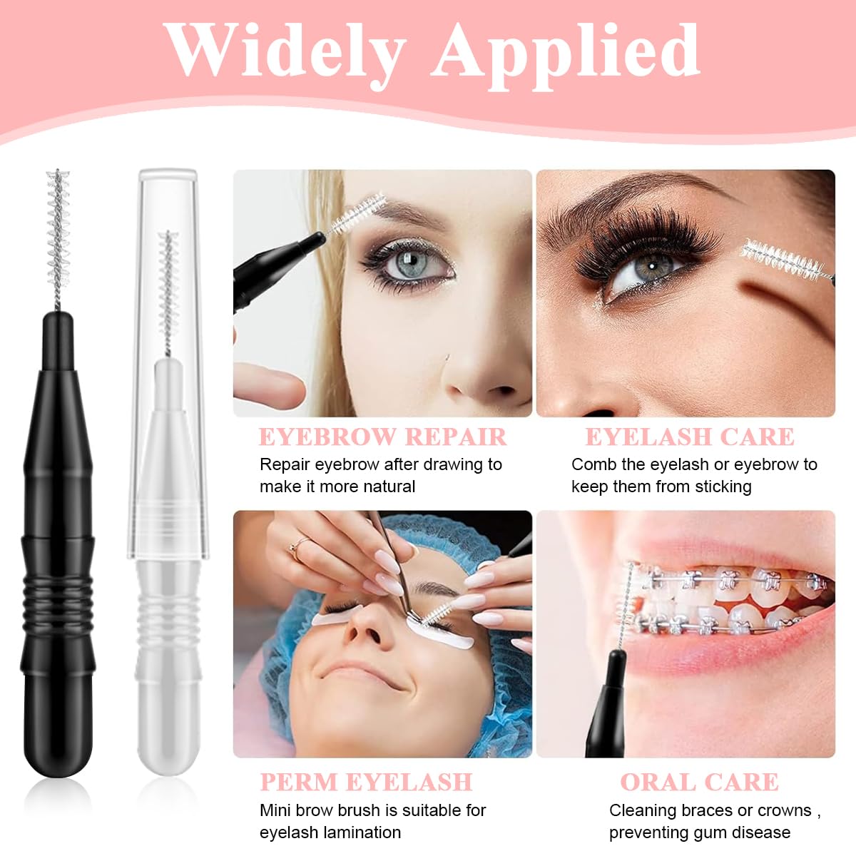 MAYCREATE 20pcs Eyebrow Brush for Women, Micro Lash Mascara Brush With Cap, Eyelashes Spoolie Brush for Mascara Cream, Eyelash Lift Extensions Applicators, Brow Clean MAYCREATE 20pcs Eyebrow Brush for Women, Micro Lash Mascara Brush With Cap, Eyelashes Spoolie Brush for Mascara Cream, Eyelash Lift Extensions Applicators, Brow Clean
